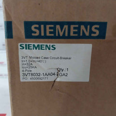Siemens 3Vt8032-1Aa04-2Ga2 Molded Case Circuit Breaker 4 Pole 25Ka Vt63N 75% Icu