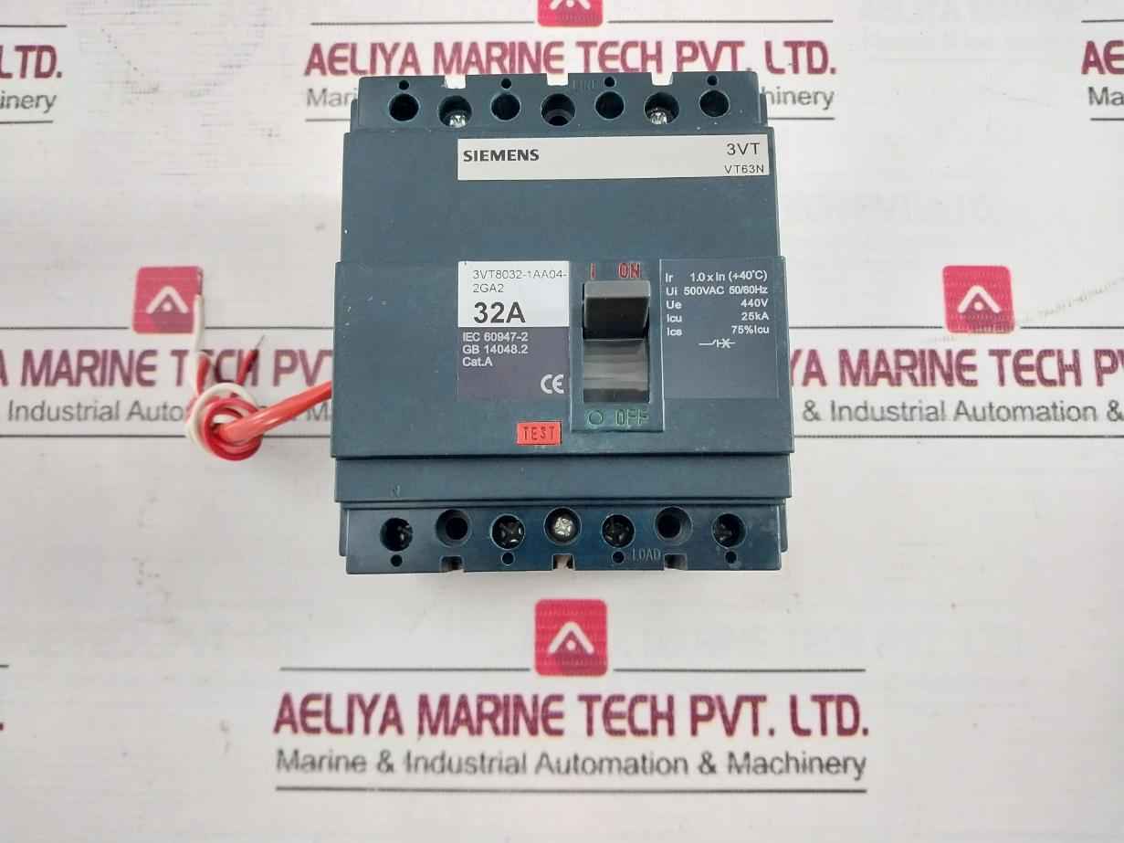 Siemens 3Vt8032-1Aa04-2Ga2 Molded Case Circuit Breaker 4 Pole 25Ka Vt63N 75% Icu