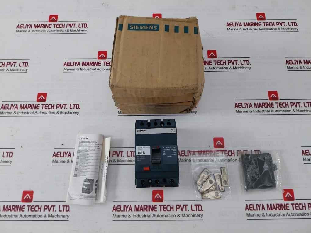 Siemens 3Vt8108-2Aa03-0Aa2 3 Pole Molded Case Circuit Breaker 500Vac 50/60Hz