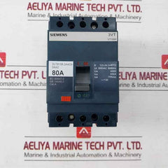 Siemens 3Vt8108-2Aa03-0Aa2 3 Pole Molded Case Circuit Breaker 500Vac 50/60Hz