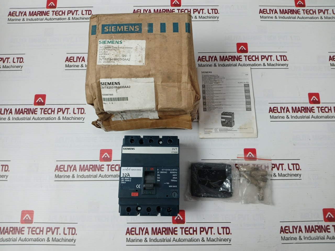 Siemens 3Vt8203-1Ba03-0Aa2 3-pole Molded Case Circuit-breaker 500Vac 50/60Hz