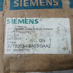 Siemens 3Vt8203-1Ba03-0Aa2 3-pole Molded Case Circuit-breaker 500Vac 50/60Hz