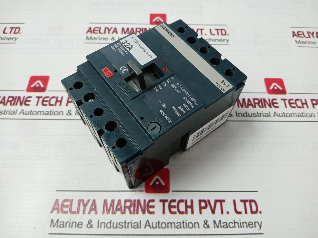 Siemens 3Vt8203-1Ba03-0Aa2 3-pole Molded Case Circuit-breaker 500Vac 50/60Hz