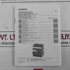 Siemens 3Vt8203-1Ba04-0Aa2 Molded Case Circuit Breaker 500Vac 50/60Hz 4 Pole