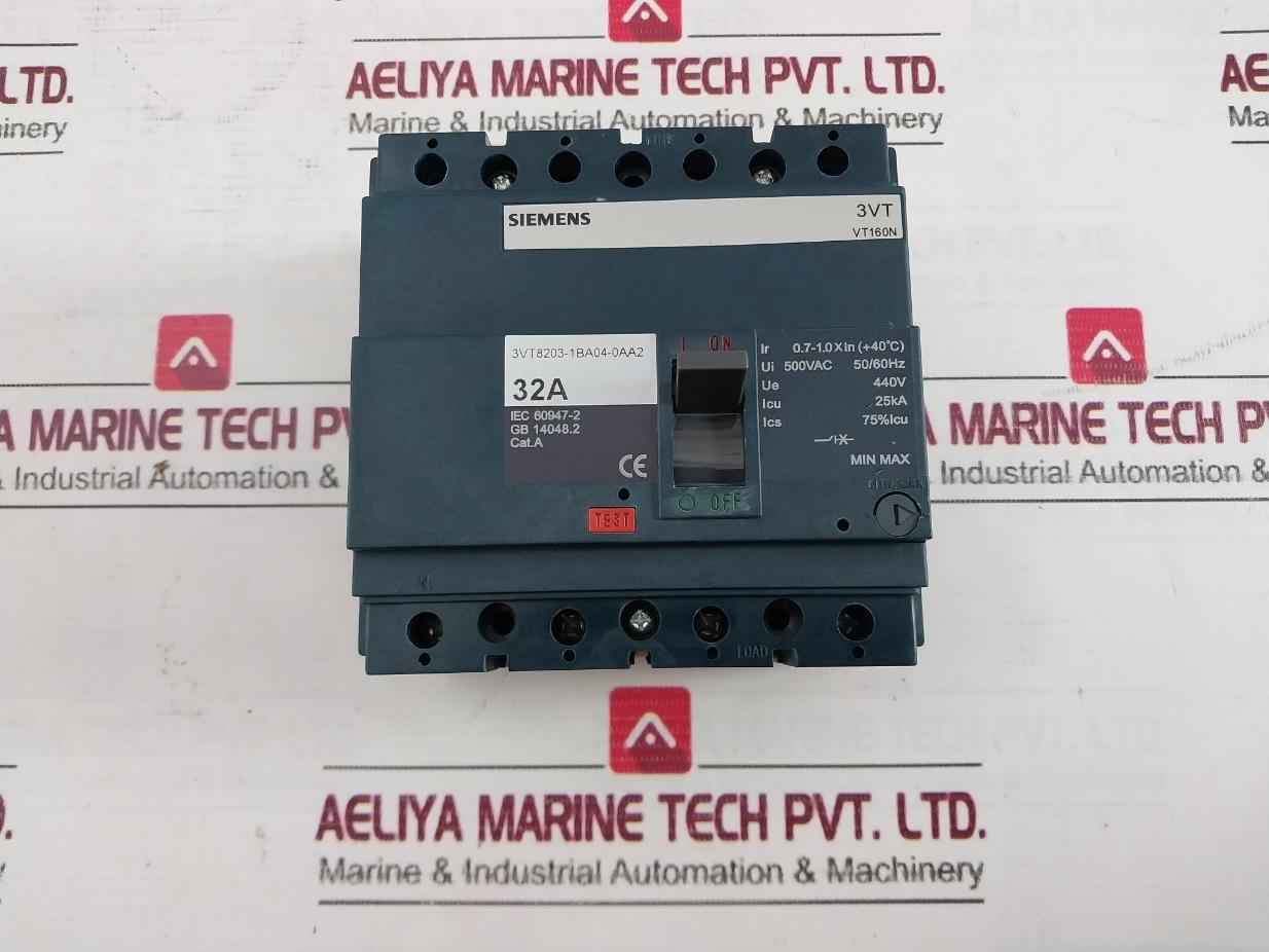Siemens 3Vt8203-1Ba04-0Aa2 Molded Case Circuit Breaker 500Vac 50/60Hz 4 Pole