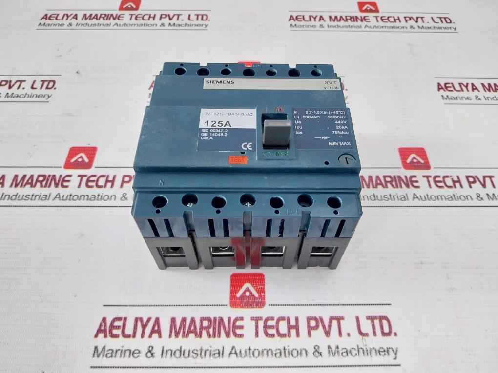 Siemens 3Vt8212-1Ba04-0Aa2 4 Pole Molded Case Circuit Breaker Vt160N 125A