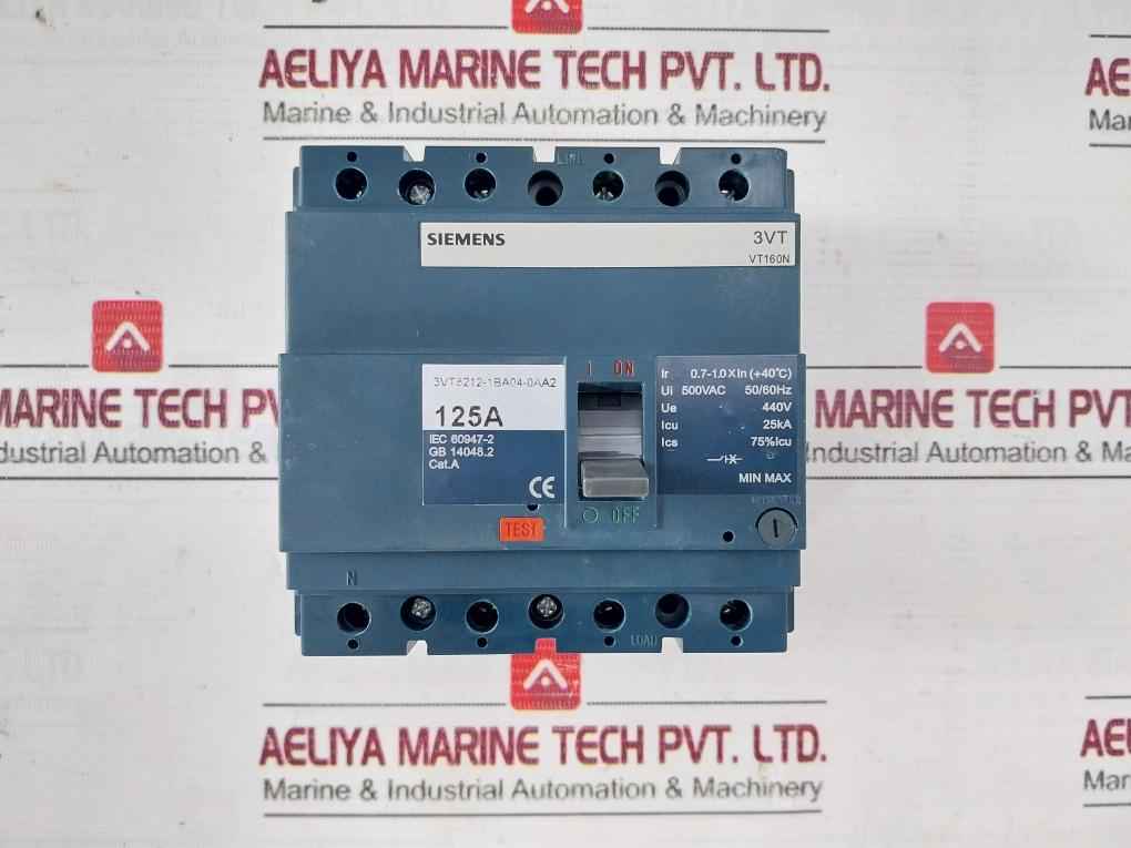 Siemens 3Vt8212-1Ba04-0Aa2 4 Pole Molded Case Circuit Breaker Vt160N 125A