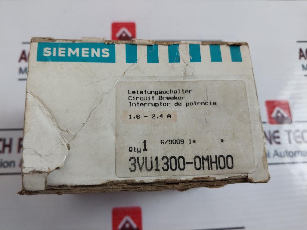 Siemens 3Vu1300-0Mh00 Circuit Breaker 1.6-2.4A