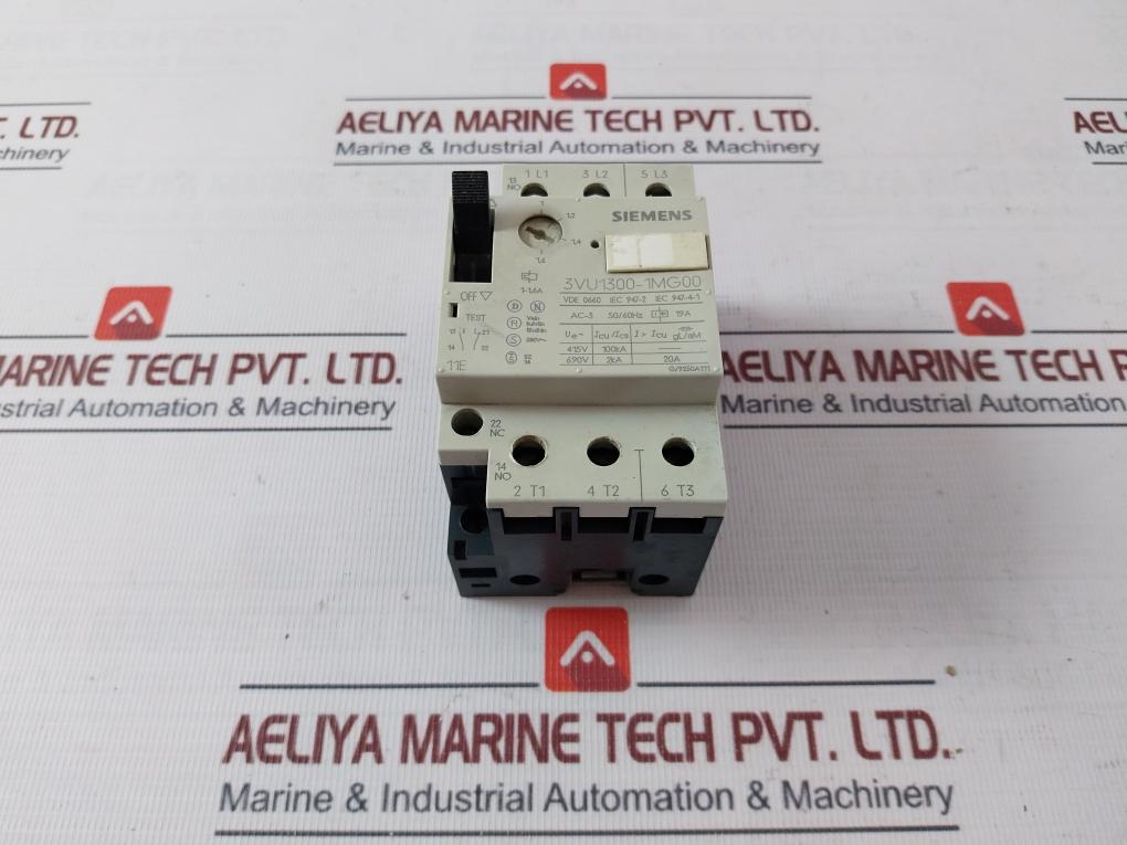 Siemens 3Vu1300-1Mg00 Circuit Breaker Ac-3 50/60Hz I: 19A G/9250A111