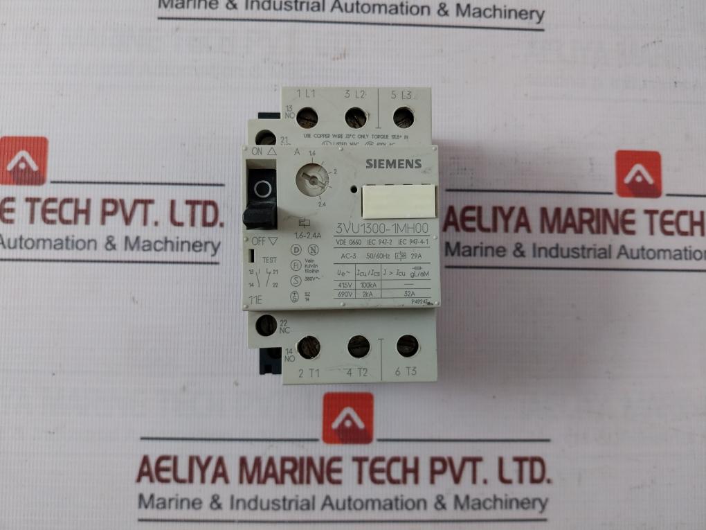 Siemens 3Vu1300-1Mh00 Circuit-breaker For Motor Protection Ac-3 50/60Hz I: 29A