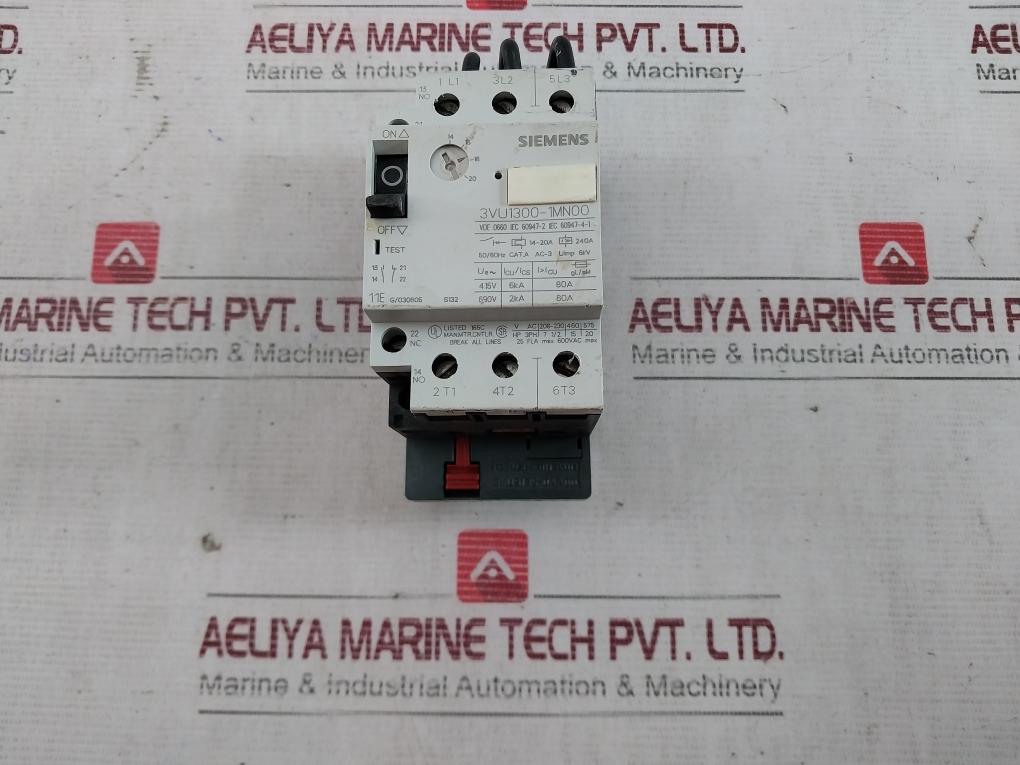 Siemens 3Vu1300-1Mn00 Motor Protector Circuit Breaker 14-20A 600Vac 25Fla