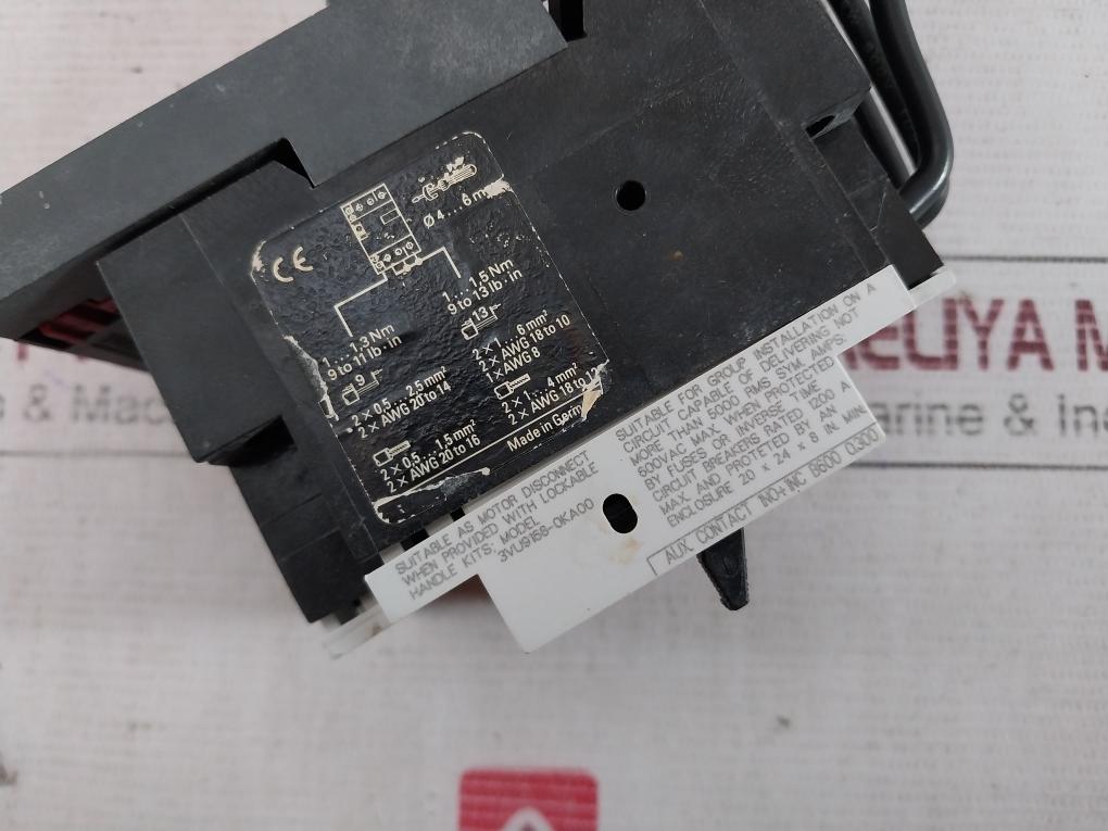 Siemens 3Vu1300-1Mn00 Motor Protector Circuit Breaker 14-20A 600Vac 25Fla