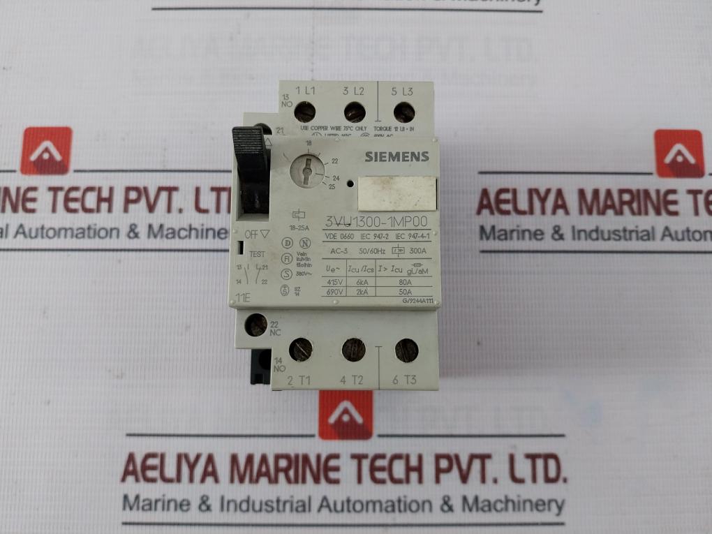 Siemens 3Vu1300-1Mp00 Circuit-breaker 300A Vde 0660 50/60Hz 600 Vac 18–25 A