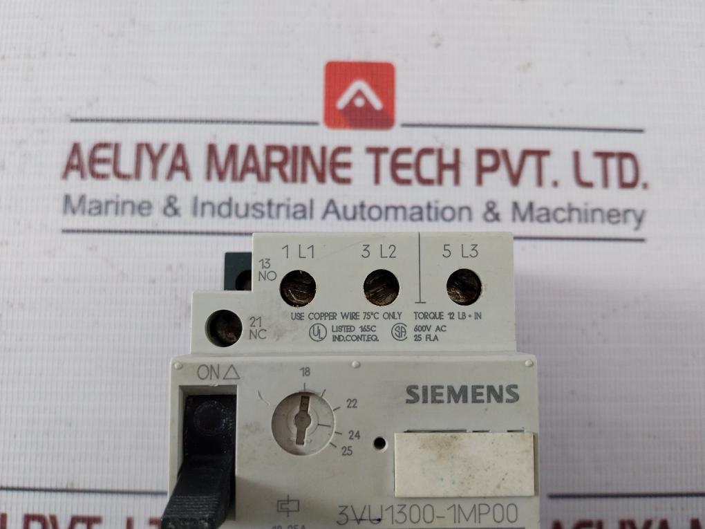 Siemens 3Vu1300-1Mp00 Circuit-breaker 300A Vde 0660 50/60Hz 600 Vac 18–25 A
