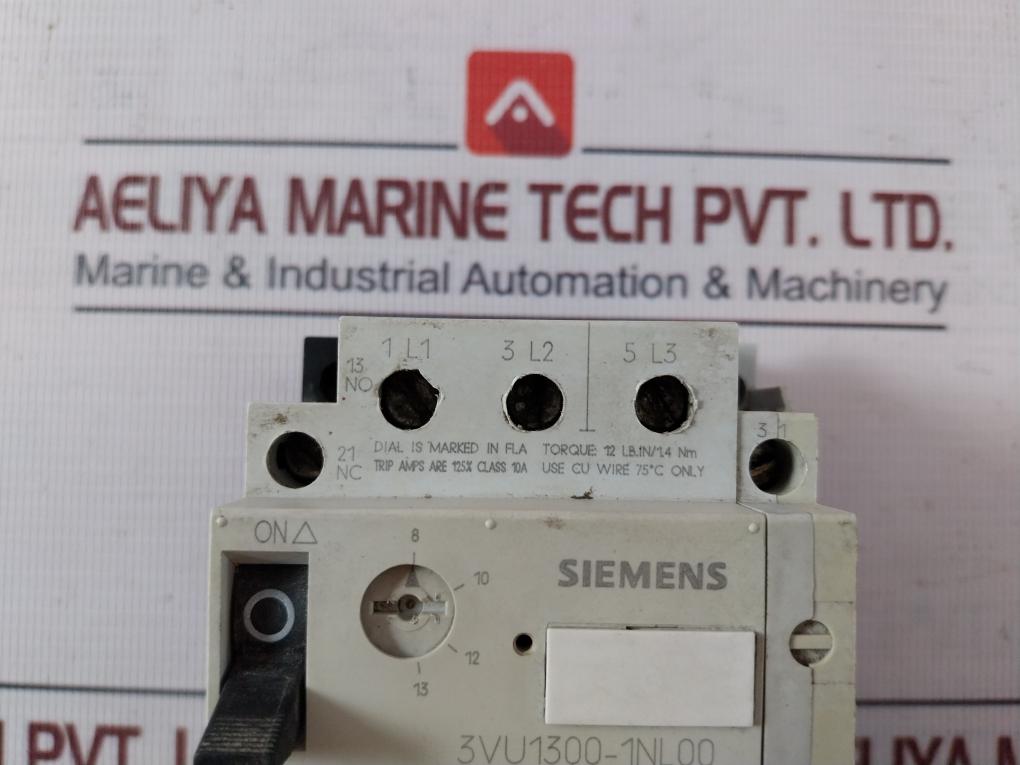 Siemens 3Vu1300-1Nl00 Circuit-breaker For Motor Protection 600Vac Max 6A 10A