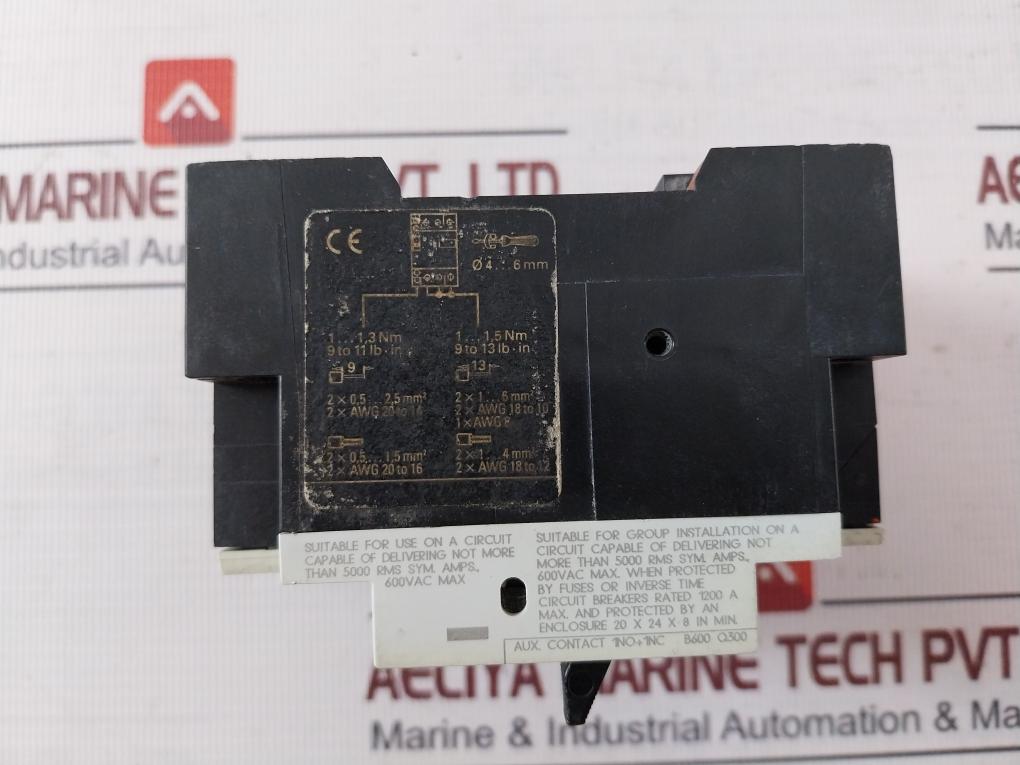 Siemens 3Vu1300-1Nl00 Circuit-breaker For Motor Protection 600Vac Max 6A 10A