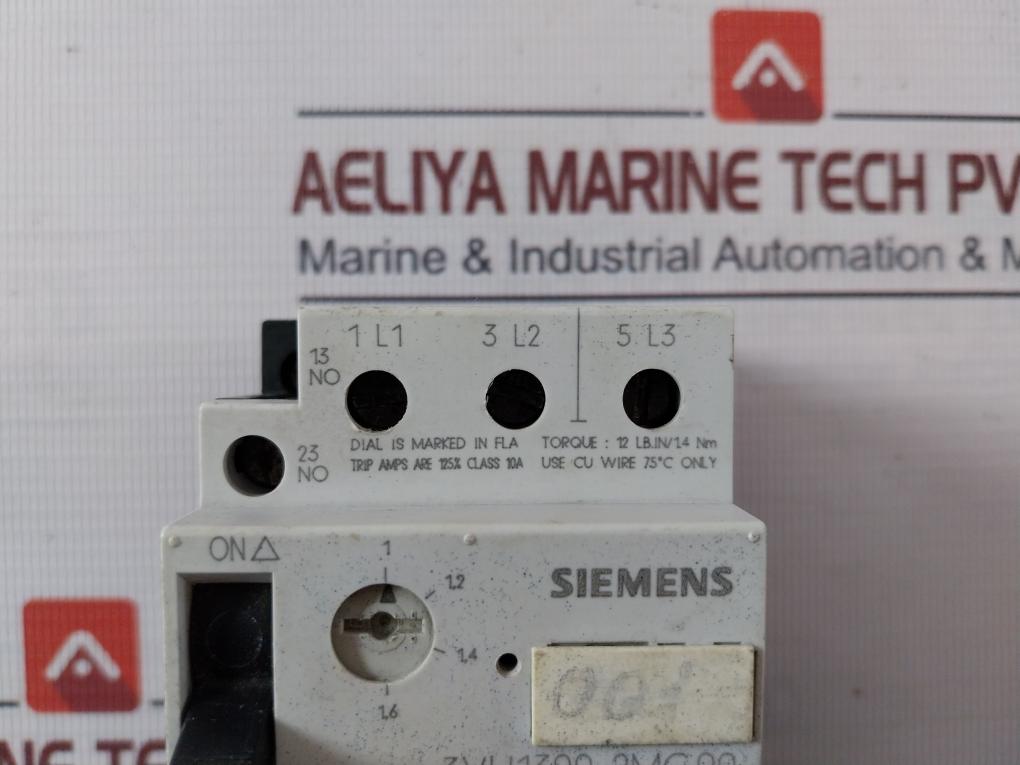 Siemens 3Vu1300-2Mg00 Motor Protection Circuit Breaker – 1-1.6A 380V 2No Aux