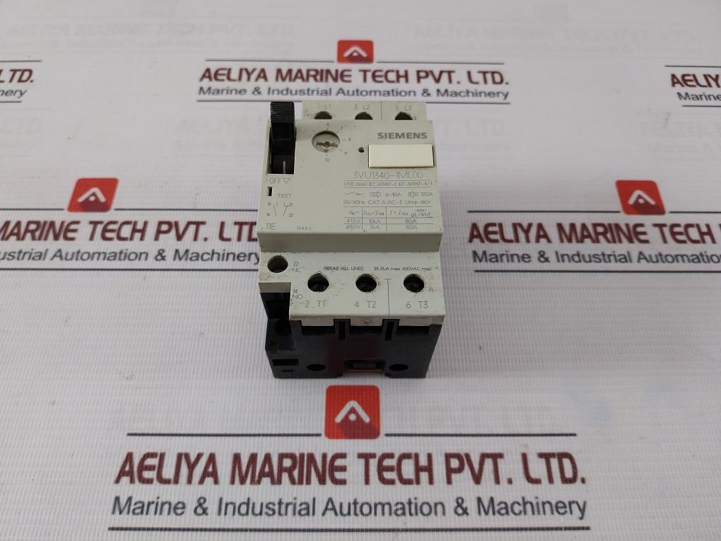 Siemens 3Vu1340-1Ml00 Circuit Breaker Iec 60947-2 600 Vac 50/60 Hz 120A 6 Kv