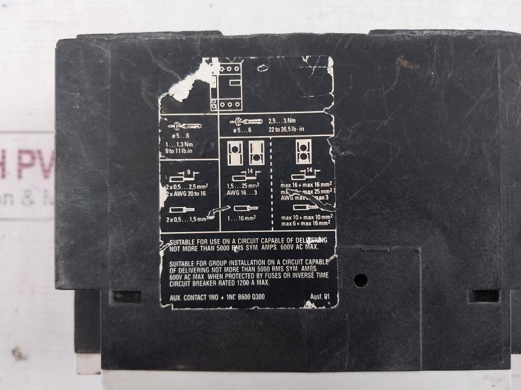 Siemens 3Vu1600-1Mp00 Manually Motor Controller 22–32A 600Vac Max