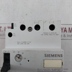 Siemens 3Vu1600-1Mp00 Manually Motor Controller 22–32A 600Vac Max