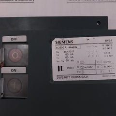 Siemens 3Wb1671 0Kb58 0Aj1 Panel Cover Iec 947-2 50/60Hz 2500A