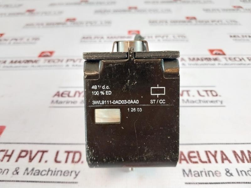 Siemens 3Wl9111-0Ad03-0Aa0 3Wl Shunt Trip Circuit Breaker Accessories 48 Vdc