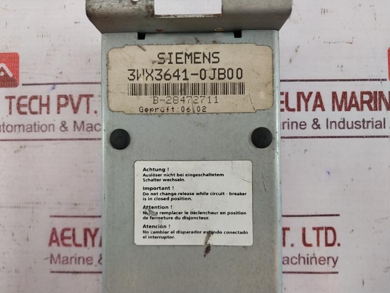 Siemens 3Wx3641-0Jb00 Overcurrent Release B-28472711