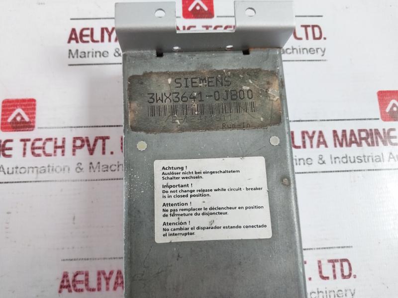Siemens 3Wx3641-0Jb00 Overcurrent Release Tc=10S (6 X Ir) Da-59-20