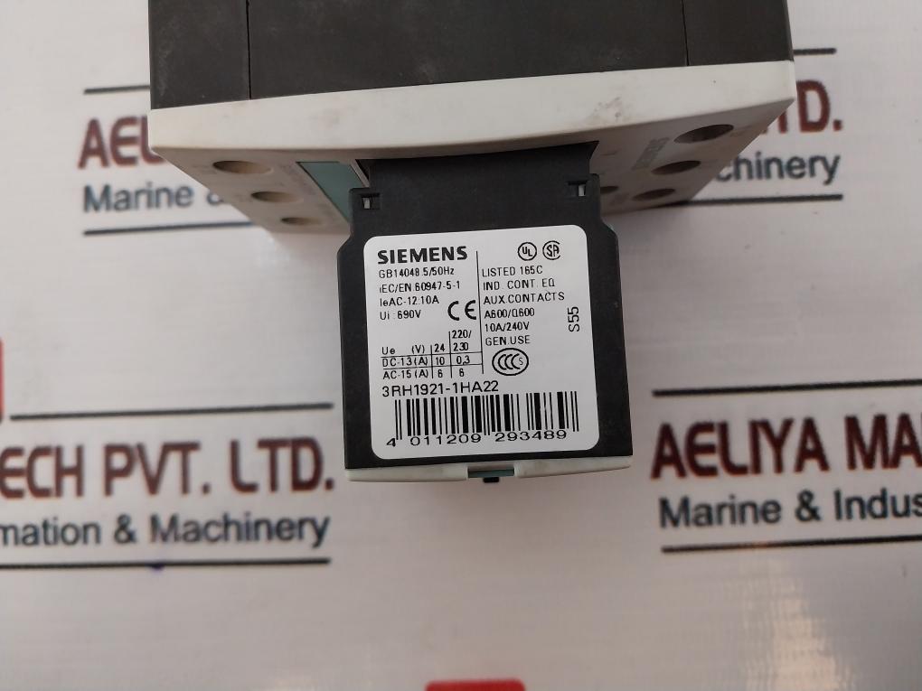 Siemens 3Zx1012-0Rt03-1Aa1 Contactor With 3Rt1034-1A Auxiliary Switch