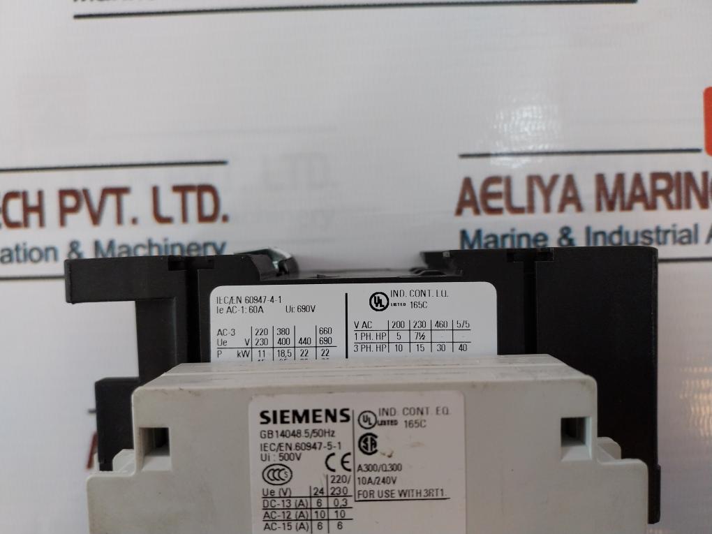 Siemens 3Zx1012 0Rt03 1Aa1 Contactor, 3Rh1921-1Ha22 With 3Rh1921-1Ea20