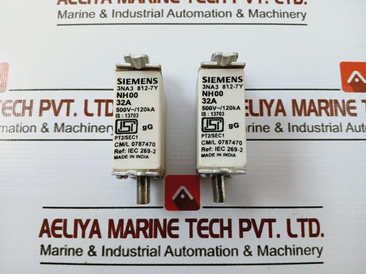 Siemens 3NA3 812-7Y LV HRC Fuse Element NH00 32A 550V~/120kA