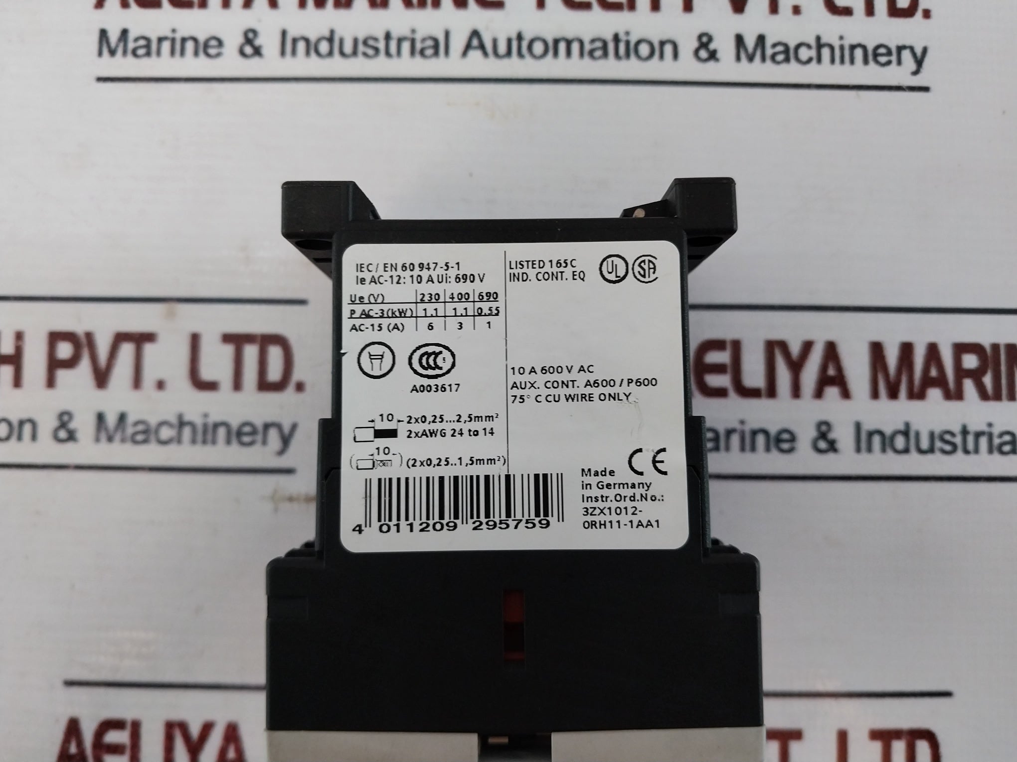 Siemens 3rh1122-2bb40 Contactor Relay 690v 10a