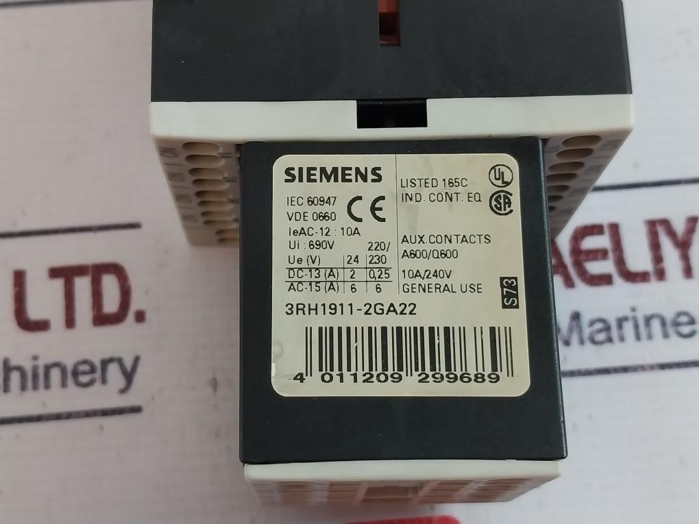 Siemens 3rh1140-2bb40, 3rt1916-1lm00, 3rh1911-2ga22 Contactor Relay