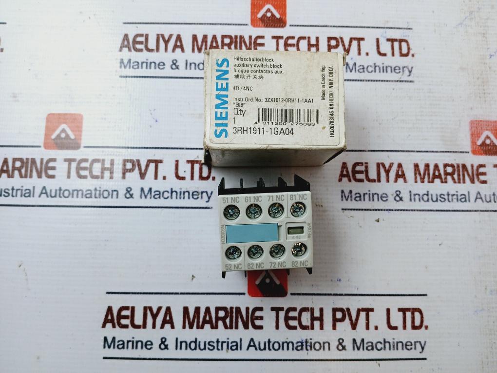 Siemens 3rh1911-1ga04 Auxiliary Switch Block, A600/q600, 10a/240v