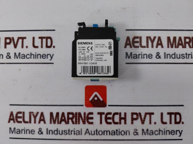 Siemens 3RH1921-1CA10 Front-Side Auxiliary Switch 10A/240V
