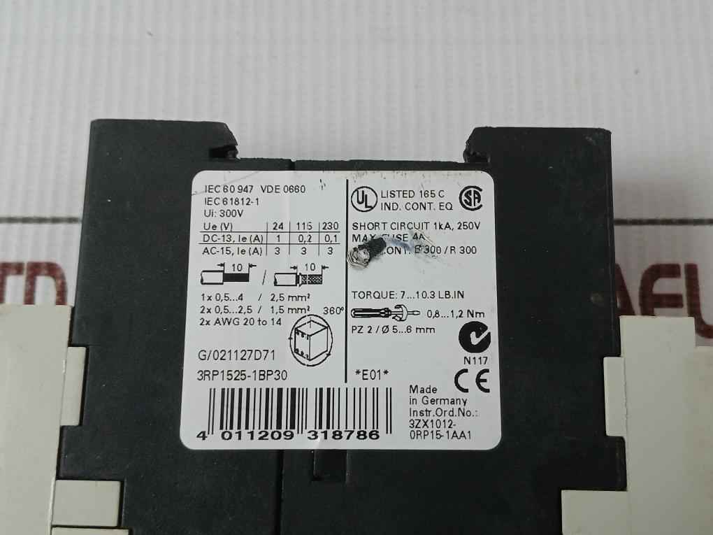 Siemens 3rp1525-1bp30 Thermistor Motor Protection Relay