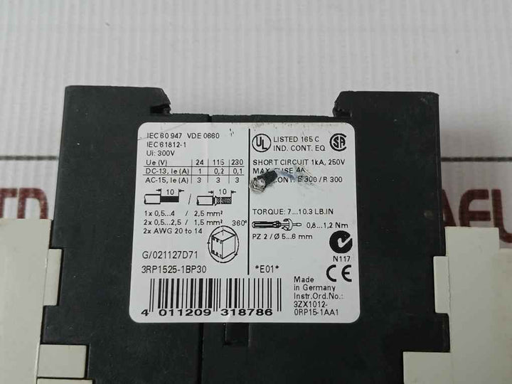 Siemens 3rp1525-1bp30 Thermistor Motor Protection Relay