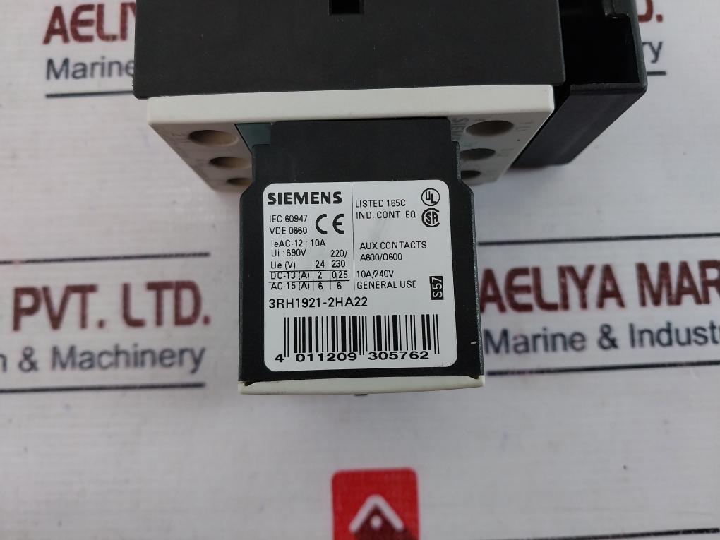 Siemens 3Rt1026-3B..0 Contactor 3Rh1921-2Ha22, 690V 10A