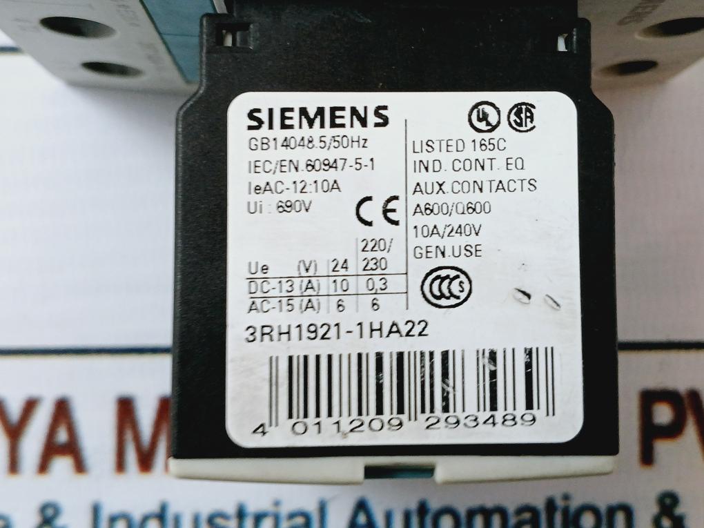 Siemens 3rt1034-1al20 Sirius Contactor 690v 50/60hz