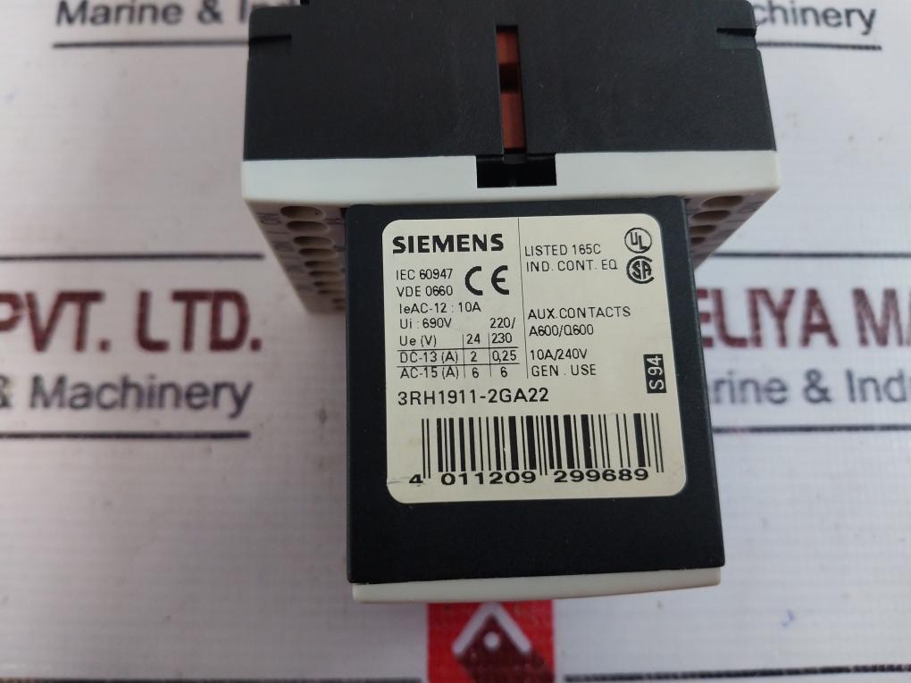 Siemens 3rt1916-1lm00,3rh1140-2bb40,3rh1911-2ga22 Contactor Relay