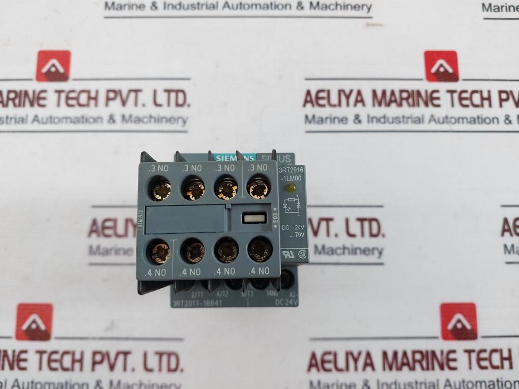 Siemens 3rt2017-1bb41 Contactor W/ 3rh2911-1fa40 Switch Block, 3rt2916-1lm00