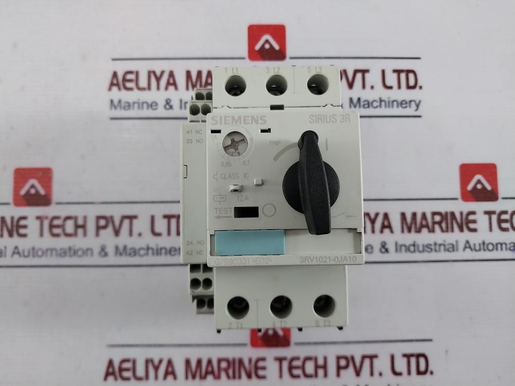 Siemens 3rv1021-0ja10 Motor Protection Circuit Breaker 3 Pole 12a