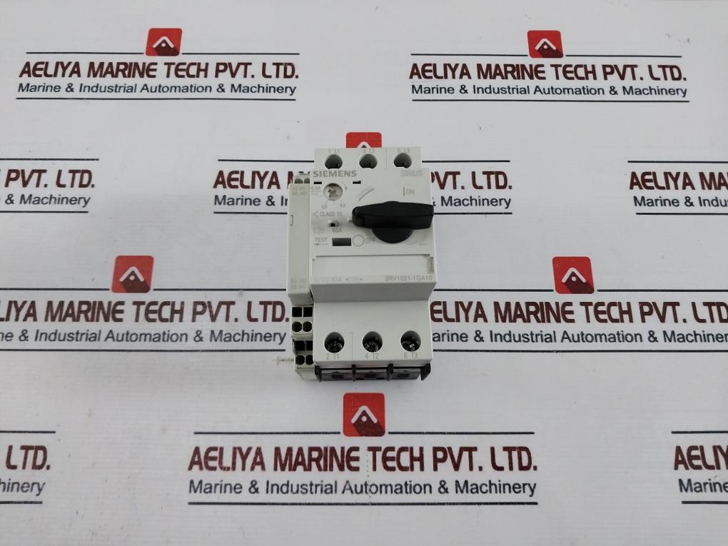 Siemens 3RV1021-1GA10 Circuit Breaker W/ 3RV1901-2A Aux Contact Switch 50/60Hz