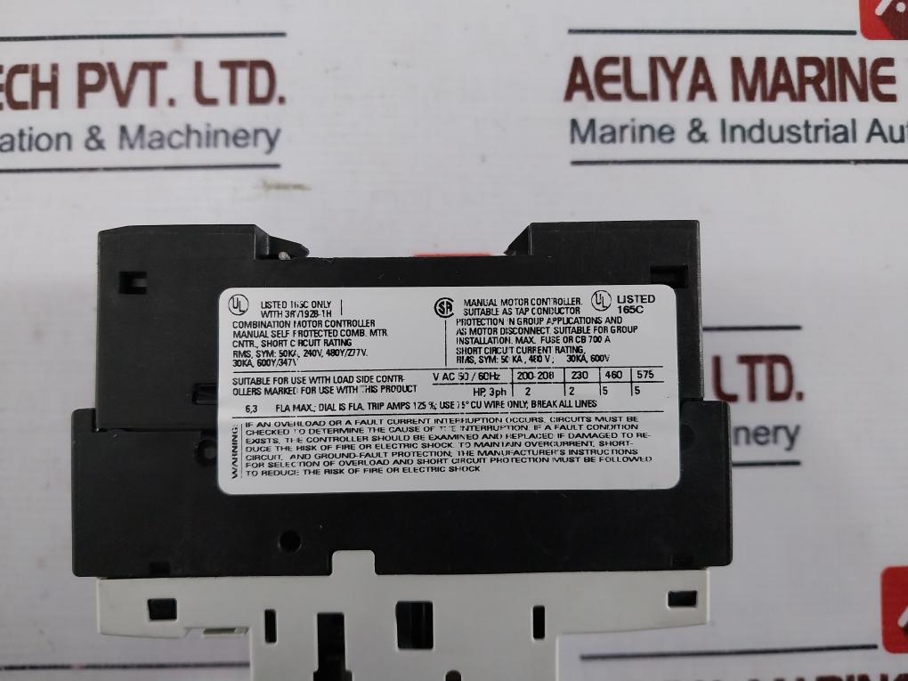 Siemens 3RV1021-1GA10 Circuit Breaker W/ 3RV1901-2A Aux Contact Switch 50/60Hz