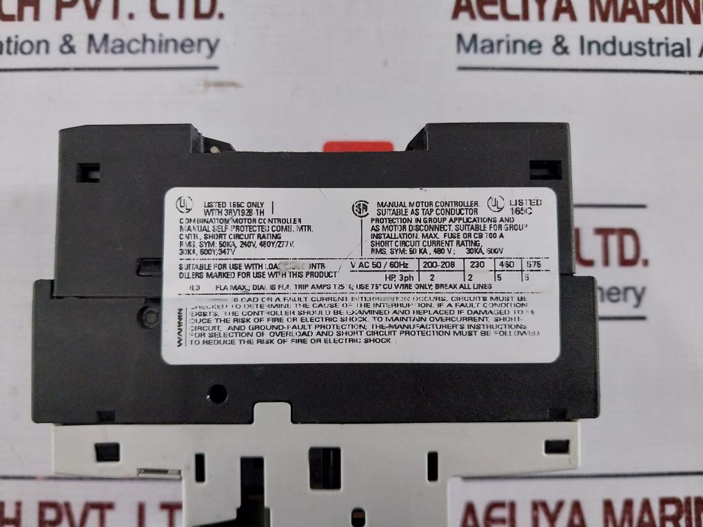 Siemens 3Rv1021-1Ga10 Sirius Manual Protection Circuit Breaker Class 10 82A