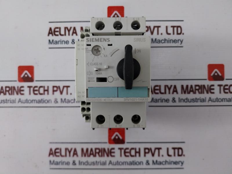 Siemens 3rv1021-1ha10 Circuit Breaker For Motor Protection 10a 690v 50/60hz