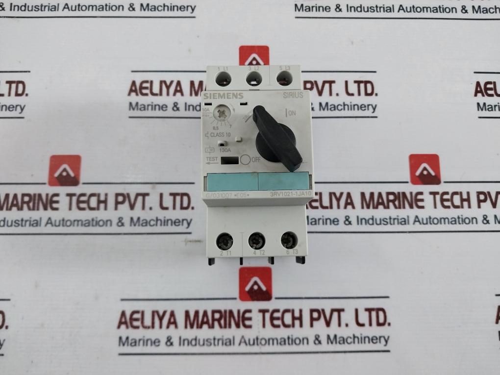 Siemens 3rv1021-1ja10 Manual Circuit Breaker 130a Class 10 50/60hz