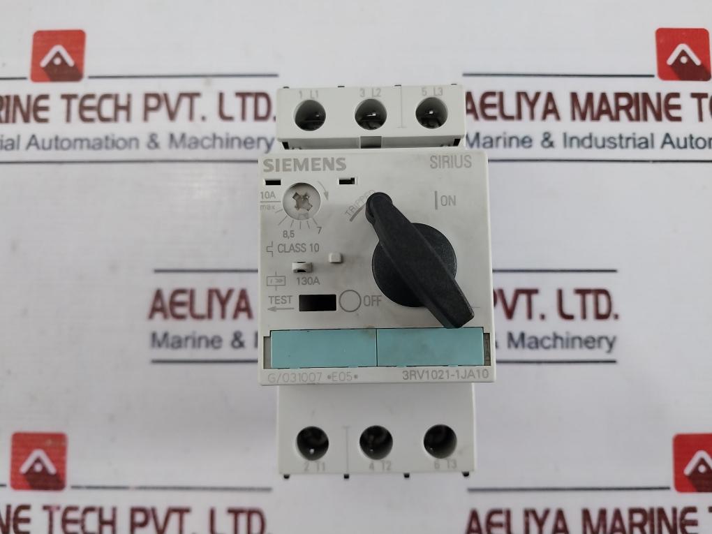 Siemens 3rv1021-1ja10 Manual Circuit Breaker 130a Class 10 50/60hz