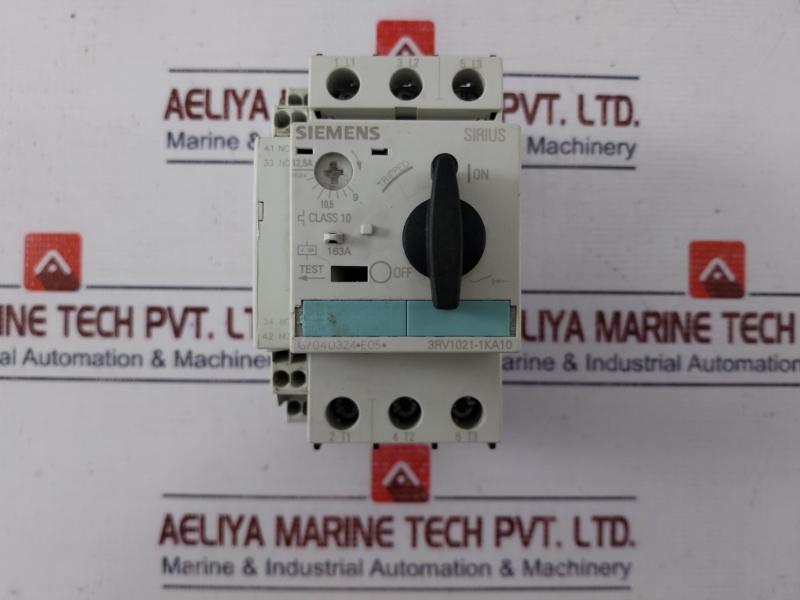 Siemens 3rv1021-1ka10 Circuit Breaker For Motor Protection 10a 50/60hz