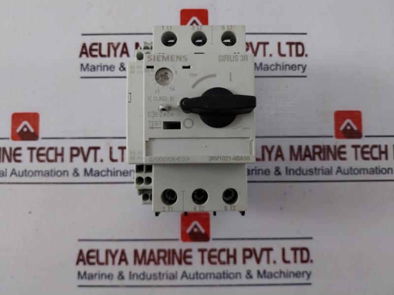 Siemens 3rv1021-4ba10 Circuit Breaker For Motor Protection 50/60hz 10a 690v